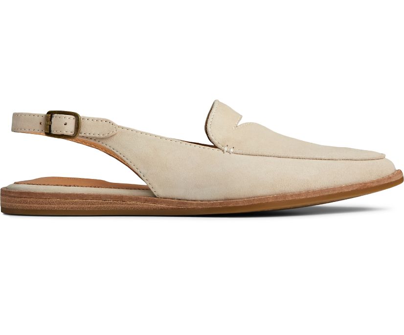 Sperry Saybrook Leather Slingback Mules - Women's Mules - Beige [TO1327640] Sperry Ireland